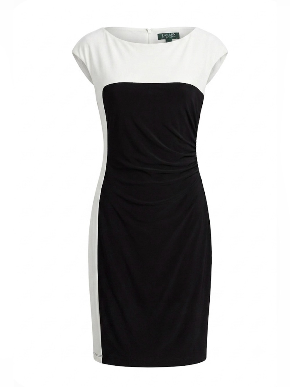 Lauren Ralph Lauren Colorblock Side Ruched Sheath Dress